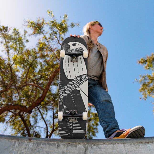 Retro-Parakets - Schwarz-Weiß-Skateboard Skateboard (Außenbereich 1)