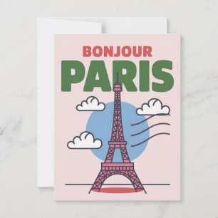 Retro Paris Ikonischer Eiffelturm Französische Sta Postkarte