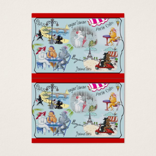 Retro Paris Poodles (Vorderseite)