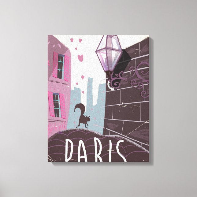 Retro Paris Vacacation Poster Leinwanddruck (Vorderseite)