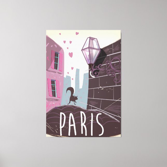Retro Paris Vacacation Poster Leinwanddruck (Vorderseite)
