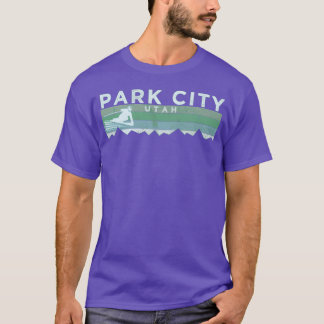 Retro Park City Utah abgenutztes Skifahren Geschen T-Shirt