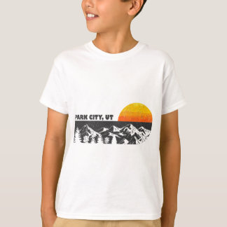 Retro Park City Utah Mountain Sunset Winter T-Shirt