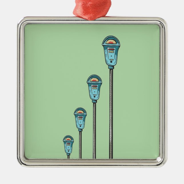 Retro parking meter ornament aus metall (Vorne)