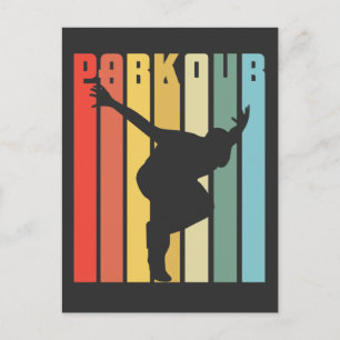 Retro-Parkour-Geschenk-Stadt-Free-Running-Sprung Postkarte