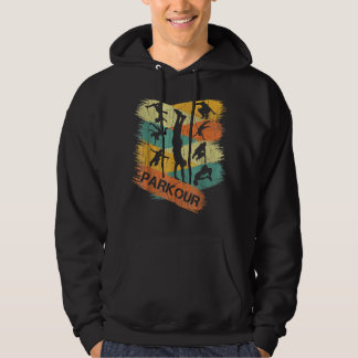 Retro-Parkour-Shirt für Jungen Silhouette Vintage Hoodie