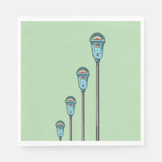 Retro-Parkuhr Serviette (Vorderseite)