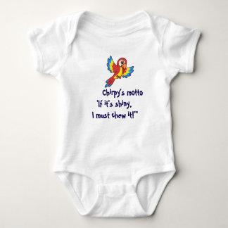 Retro Parrot Cartoon T-Shirt Baby Strampler