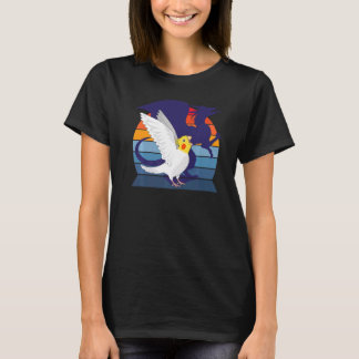 Retro Parrot I Dragon I Screaming Lutino Cockatiel T-Shirt