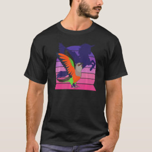 Retro Parrot I geflügelte Einhorn I schreiend rote T-Shirt