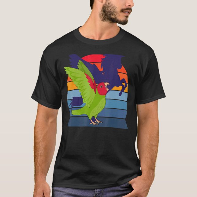 Retro Parrot I geflügeltes Einhorn I rote Maske T-Shirt (Vorderseite)