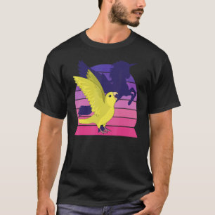 Retro Parrot I geflügeltes Einhorn I schreit Gelb T-Shirt
