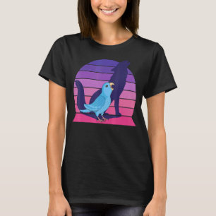 Retro Parrot I Howling Wolf I schreiend blauer Par T-Shirt