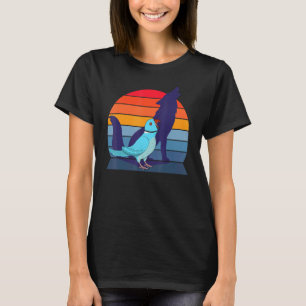 Retro Parrot I Howling Wolf I schreiend Blue India T-Shirt