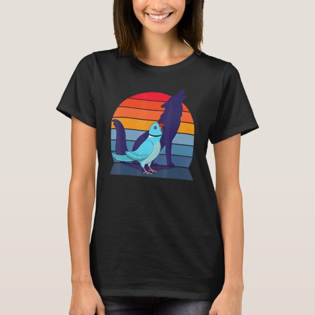 Retro Parrot I Howling Wolf I schreiend Blue India T-Shirt (Vorderseite)