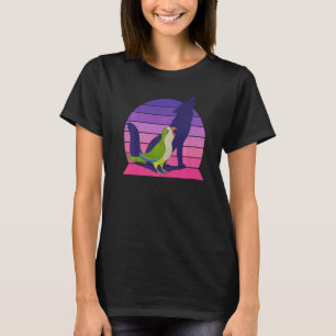 Retro Parrot I Howling Wolf I schreiend Grüner Mön T-Shirt