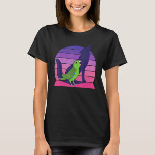 Retro Parrot I Howling Wolf I schreiend Grüner Par T-Shirt