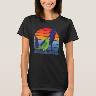 Retro Parrot I Howling Wolf I schreiend Grüner Par T-Shirt