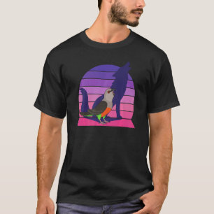 Retro Parrot I Howling Wolf I schreiend roter Bauc T-Shirt