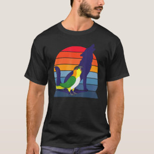 Retro Parrot I Howling Wolf I schreiend schwarzer T-Shirt
