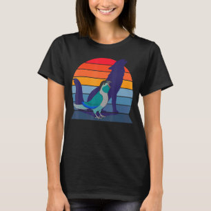 Retro Parrot I Howling Wolf I schreiend Türkis T-Shirt
