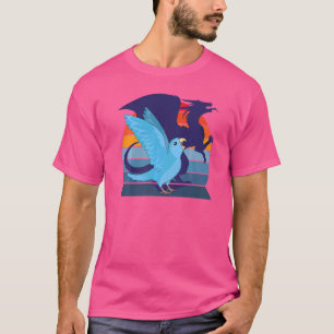 Retro Parrot I Winged Dragon I schreiend blauer Pa T-Shirt