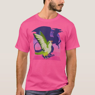 Retro Parrot I Winged Dragon I schreiend Blue Quak T-Shirt