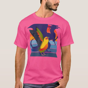 Retro Parrot I Winged Dragon I schreiend Jenday Co T-Shirt