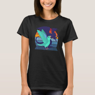 Retro Parrot I Winged Dragon I schreiend Türkis T-Shirt