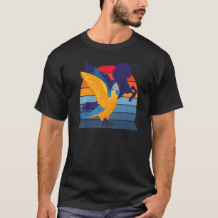 Retro Parrot I Winged Unicorn I Blau gekochte Maca T-Shirt