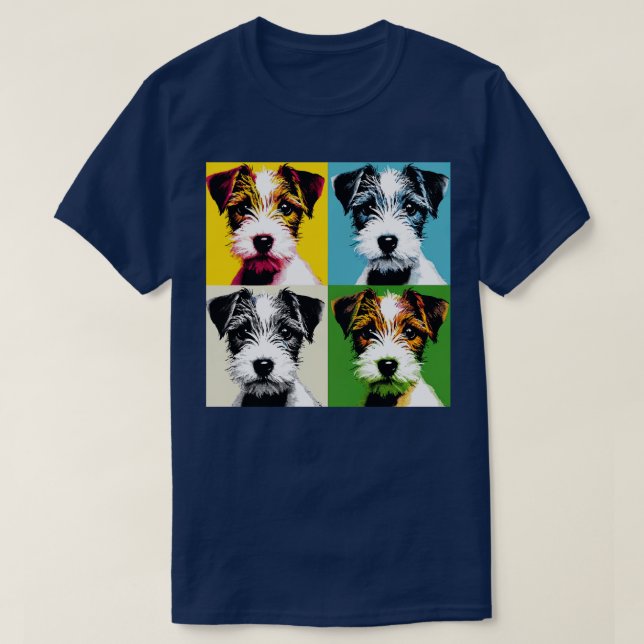 Retro Parson Russell Terrier Art Niedlich Puppy 1 T-Shirt (Design vorne)