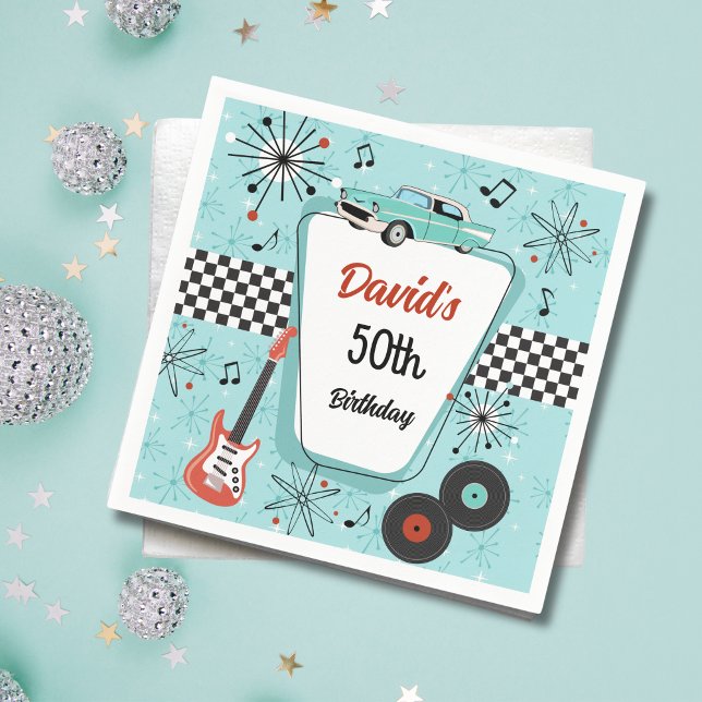 Retro-Party 1950er  Serviette (Retro 1950s party napkins
)