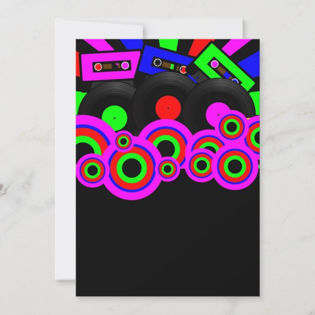 Retro-Party-Design Einladung (Vorderseite)