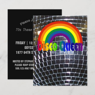 Retro Party-Disco-Ball 70er des Disco-Tanz-Party | Einladung