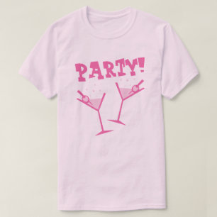 Retro-Party-Drinks Pink T-Shirt
