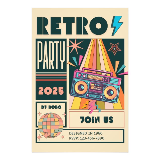 RETRO PARTY FOTODRUCK (Vorne)