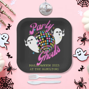 Retro Party Ghouls Halloween Ghosts Pappteller
