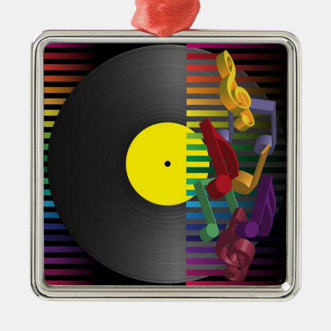 Retro Party-Hintergrund Silbernes Ornament (Vorne)