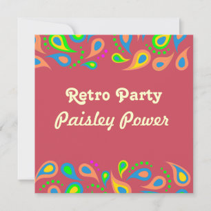 Retro-Party-Paisley-Muster Einladung