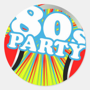 Retro-Party Runder Aufkleber