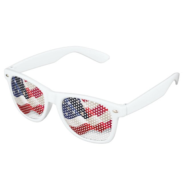 Retro Party Shades American Flag Sonnenbrille (Schrägansicht)