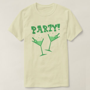 Retro Party trinkt grünen T - Shirt