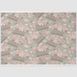 Retro Pastel Apple Blossom Basket Seidenpapier