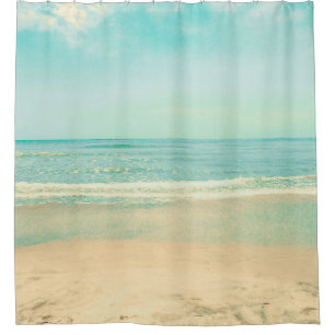 Retro Pastel Beach, Hintergrund, Sommer, Vintag, Duschvorhang