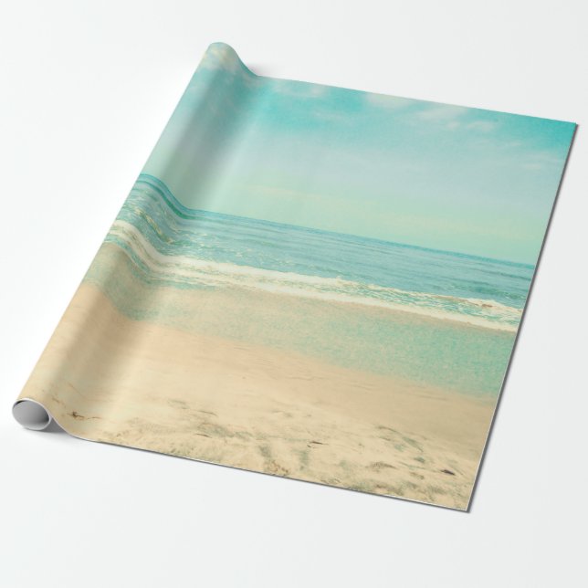 Retro Pastel Beach, Hintergrund, Sommer, Vintag, Geschenkpapier (Ungerollt)