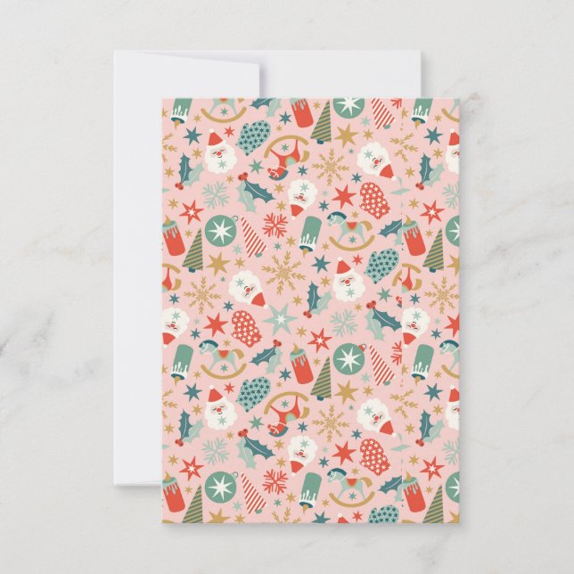 Retro Pastel Christmas Dankeskarte (Vorderseite)