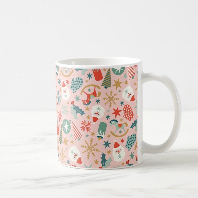 Retro Pastel Christmas Kaffeetasse (Rechts)