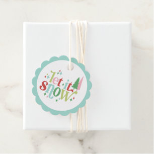 Retro Pastel Christmas   Lass es schneien Geschenkanhänger