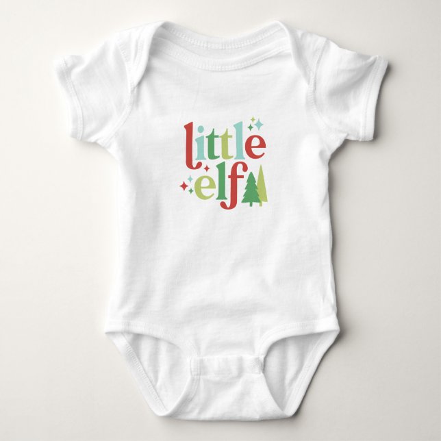 Retro Pastel Christmas | Little Elf Baby Strampler (Vorderseite)