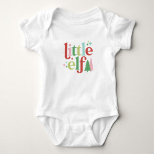 Retro Pastel Christmas Little Elf Baby Strampler